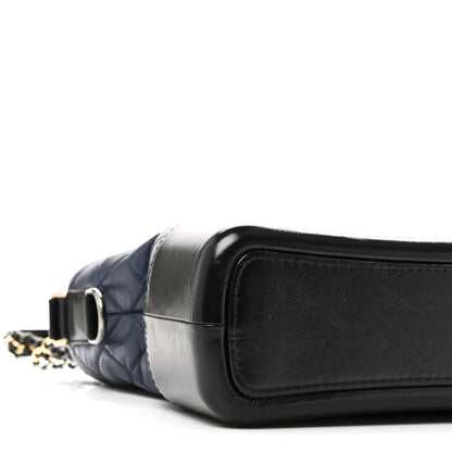 Chanel Aged Calfskin Quilted Medium Gabrielle Hobo Navy Black 9 of 10