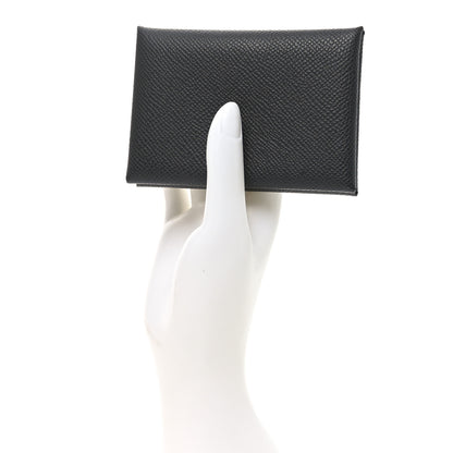 Hermes Epsom Calvi Duo Card Case Graphite 2 of 7