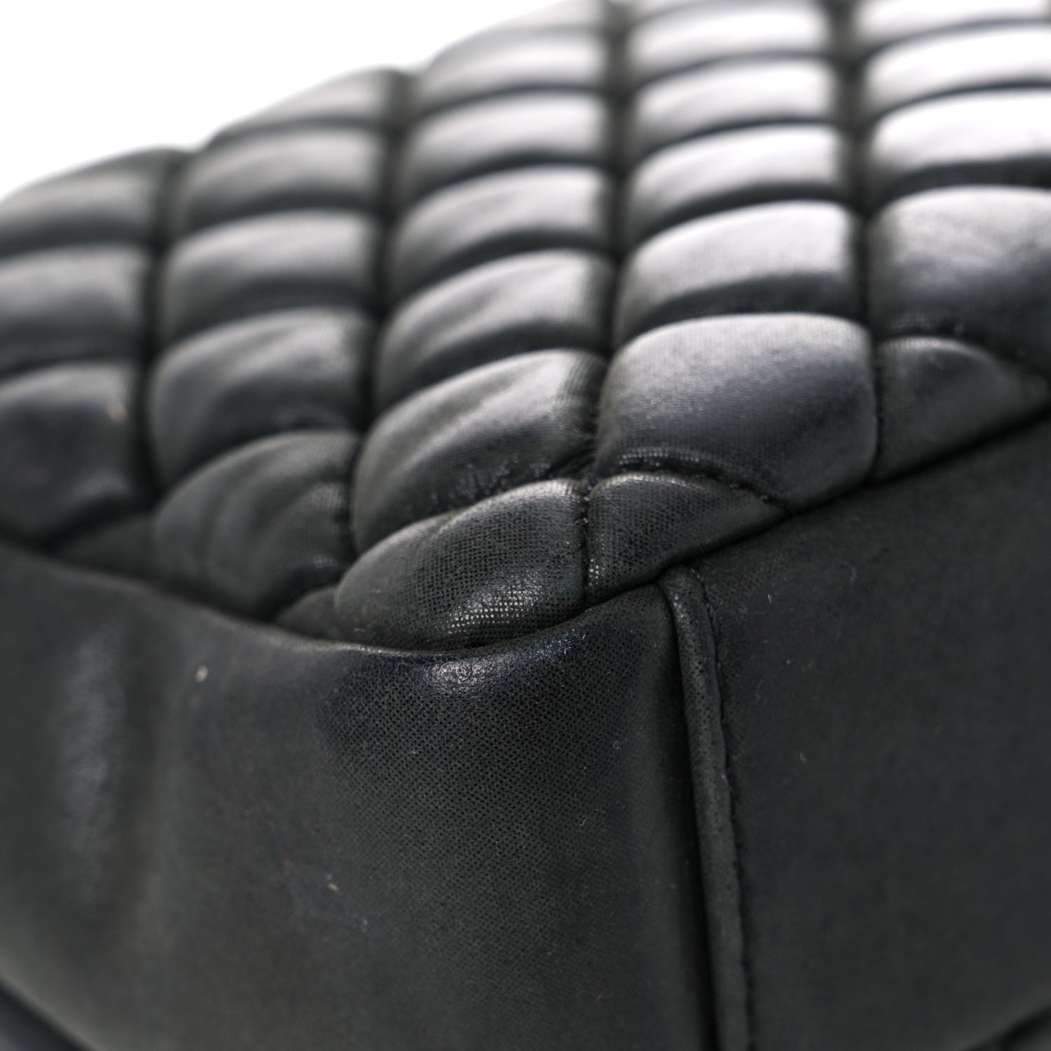 Chanel Iridescent Calfskin Quilted Small New Bubble Flap Anthracite 9 of 21