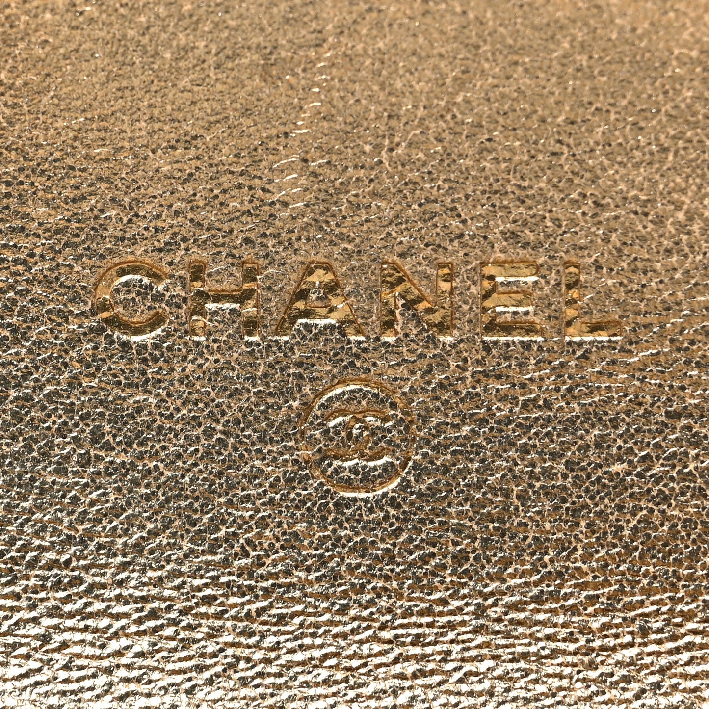 Metallic Lambskin Quilted Flap Card Holder Wallet Gold