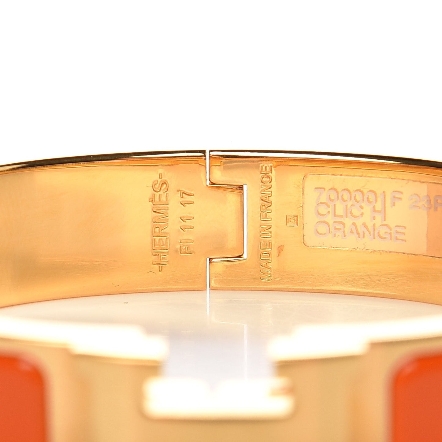 Enamel Narrow Clic Clac H Bracelet PM Orange