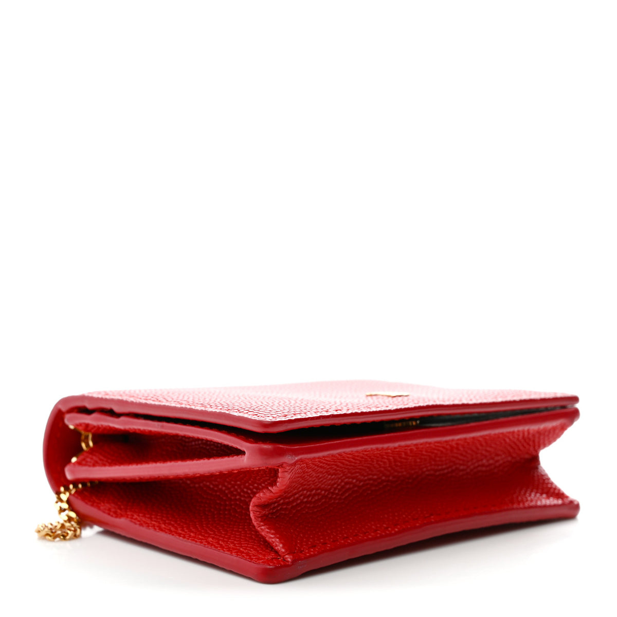 Burberry Grained Calfskin Chain Card Case Red 4 of 12