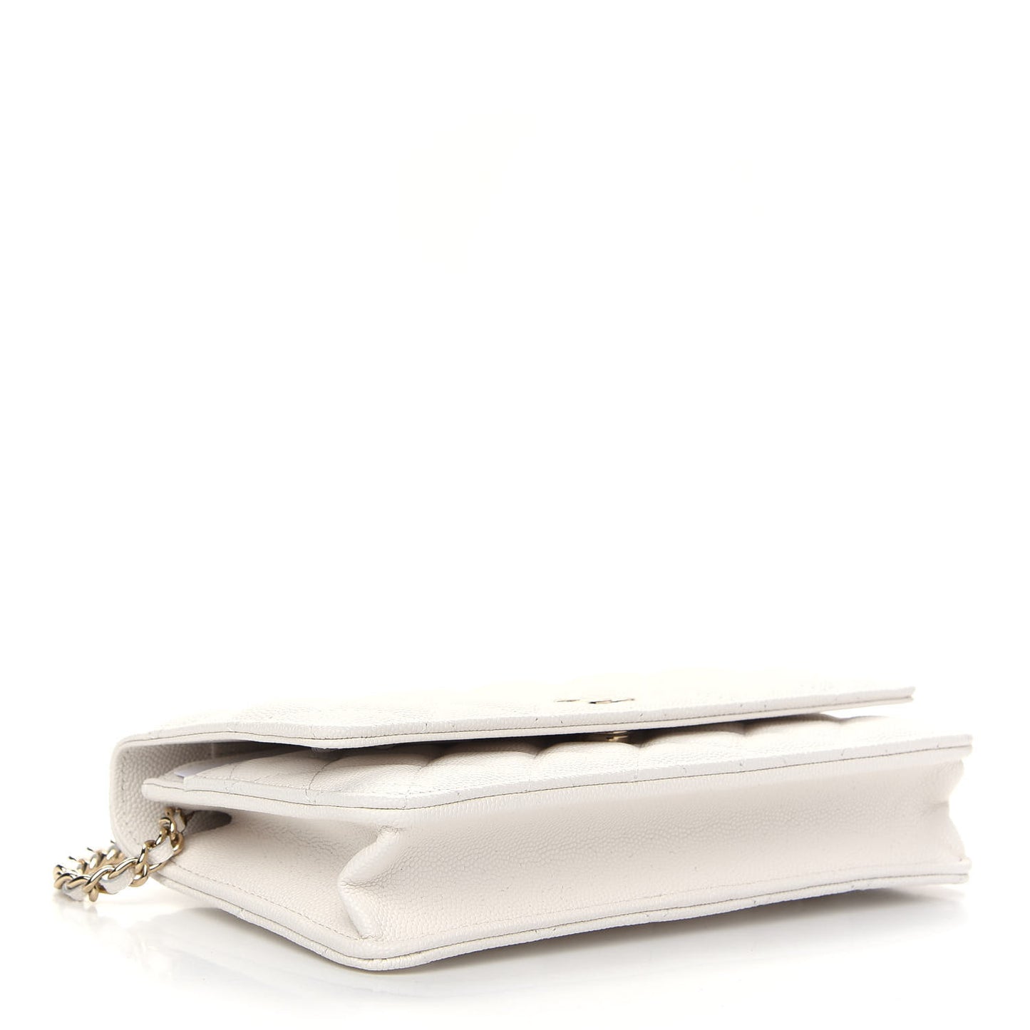 Caviar Quilted Wallet On Chain WOC White