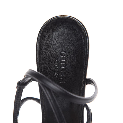 Gucci Calfskin Interlocking G Ankle Strap Sandals 6 Black 6 of 9