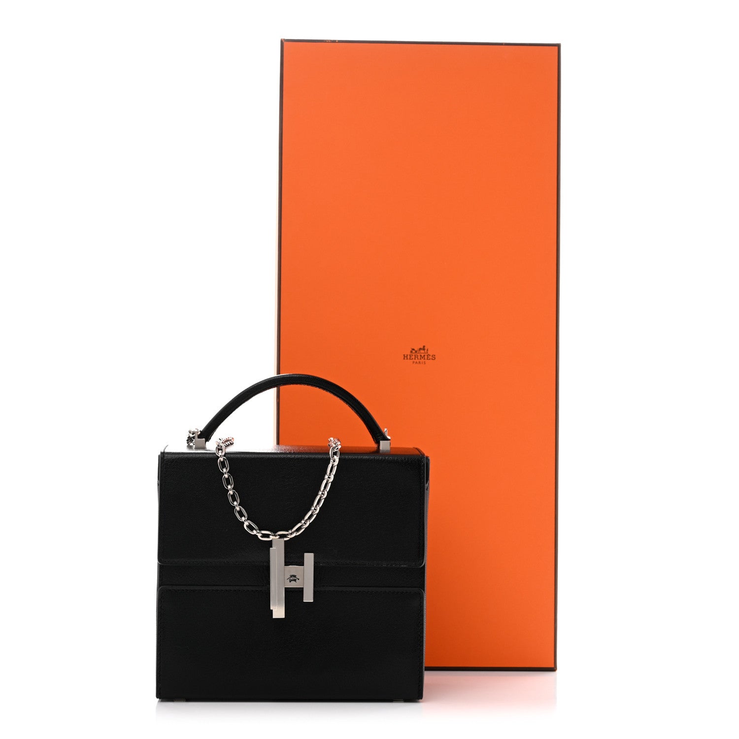 Hermes Chevre Chamkila Cinhetic Boxy Top Handle Bag Black 11 of 11