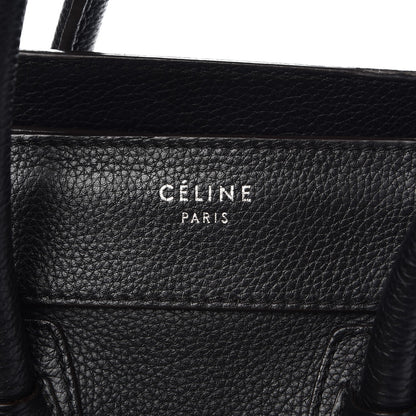 Celine Drummed Calfskin Micro Luggage Black 6 of 11
