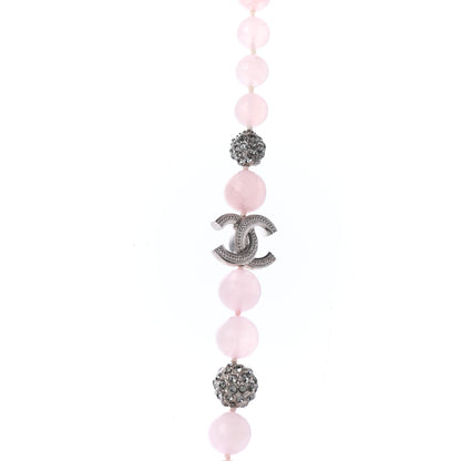 Chanel Bead Crystal CC Long Necklace Pink 4 of 5