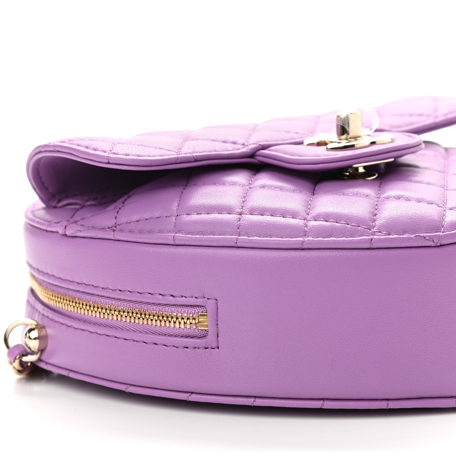 Chanel Lambskin Quilted CC In Love Heart Bag Purple 9 of 11