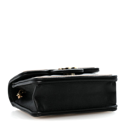 Chanel Lambskin Quilted Flap Clutch On Chain Black Beige 3 of 11