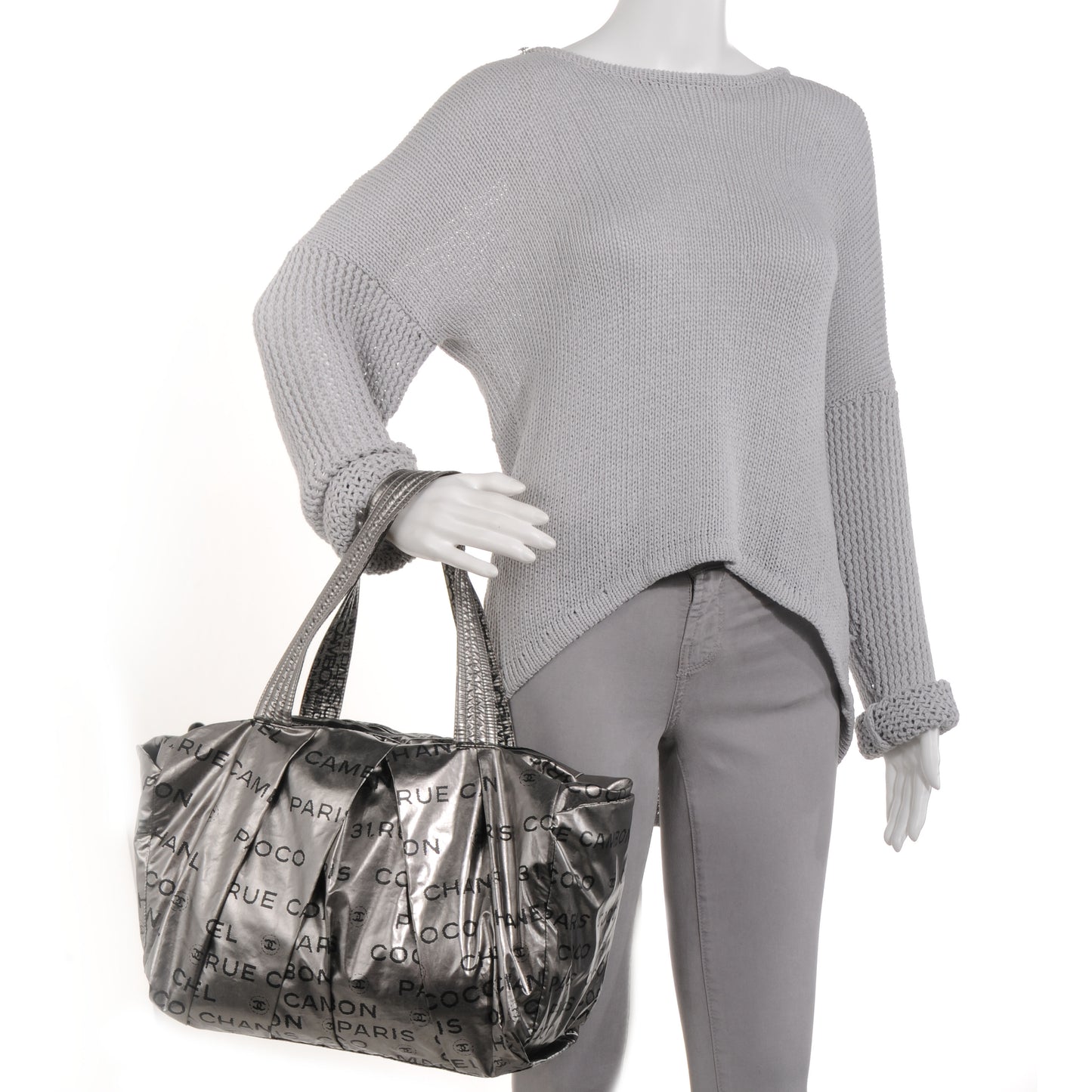 Lacquered Canvas Medium Unlimited Tote Argent Fonce