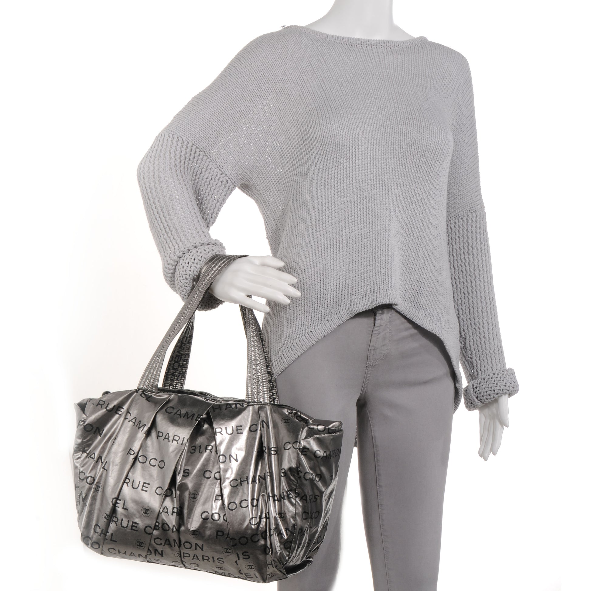 Chanel Lacquered Canvas Medium Unlimited Tote Argent Fonce 2 of 7