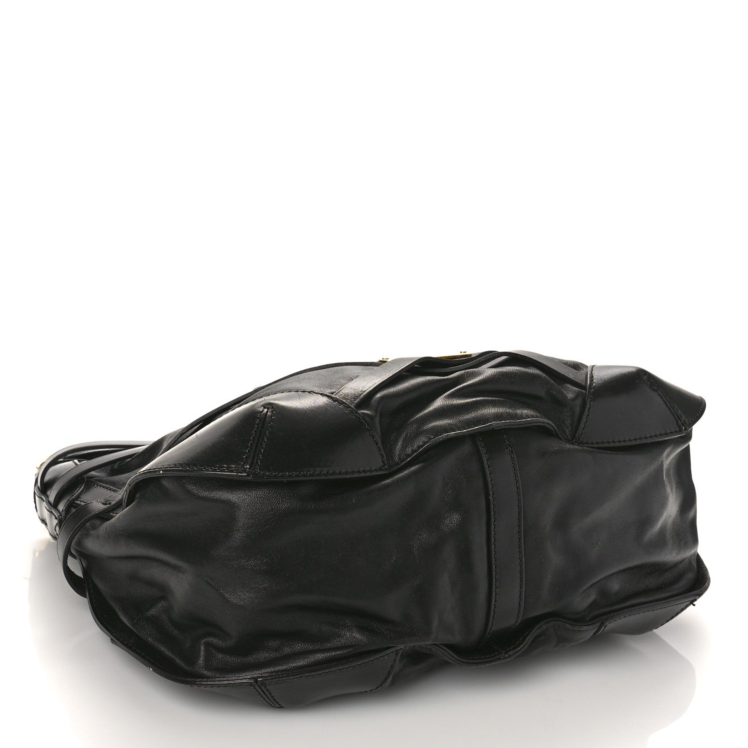Burberry Lambskin Bridle Calfskin Small Dutton Hobo Black 4 of 10