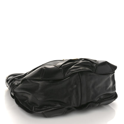 Burberry Lambskin Bridle Calfskin Small Dutton Hobo Black 4 of 10