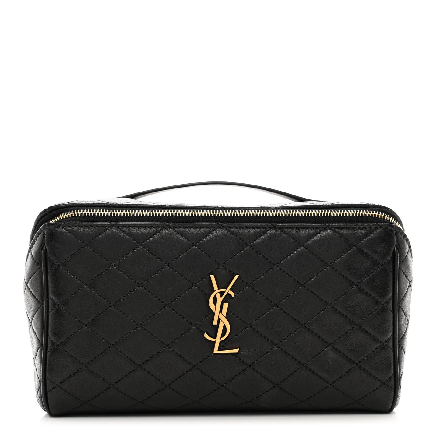 Lambskin Quilted Gaby Vanity Case Black