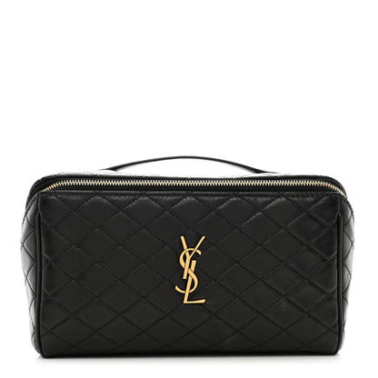 Saint Laurent Lambskin Quilted Gaby Vanity Case Black 1 of 8