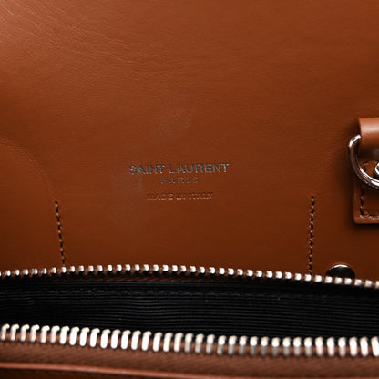 Saint Laurent Grained Calfskin Topstitch Small Sac De Jour Cognac 6 of 9
