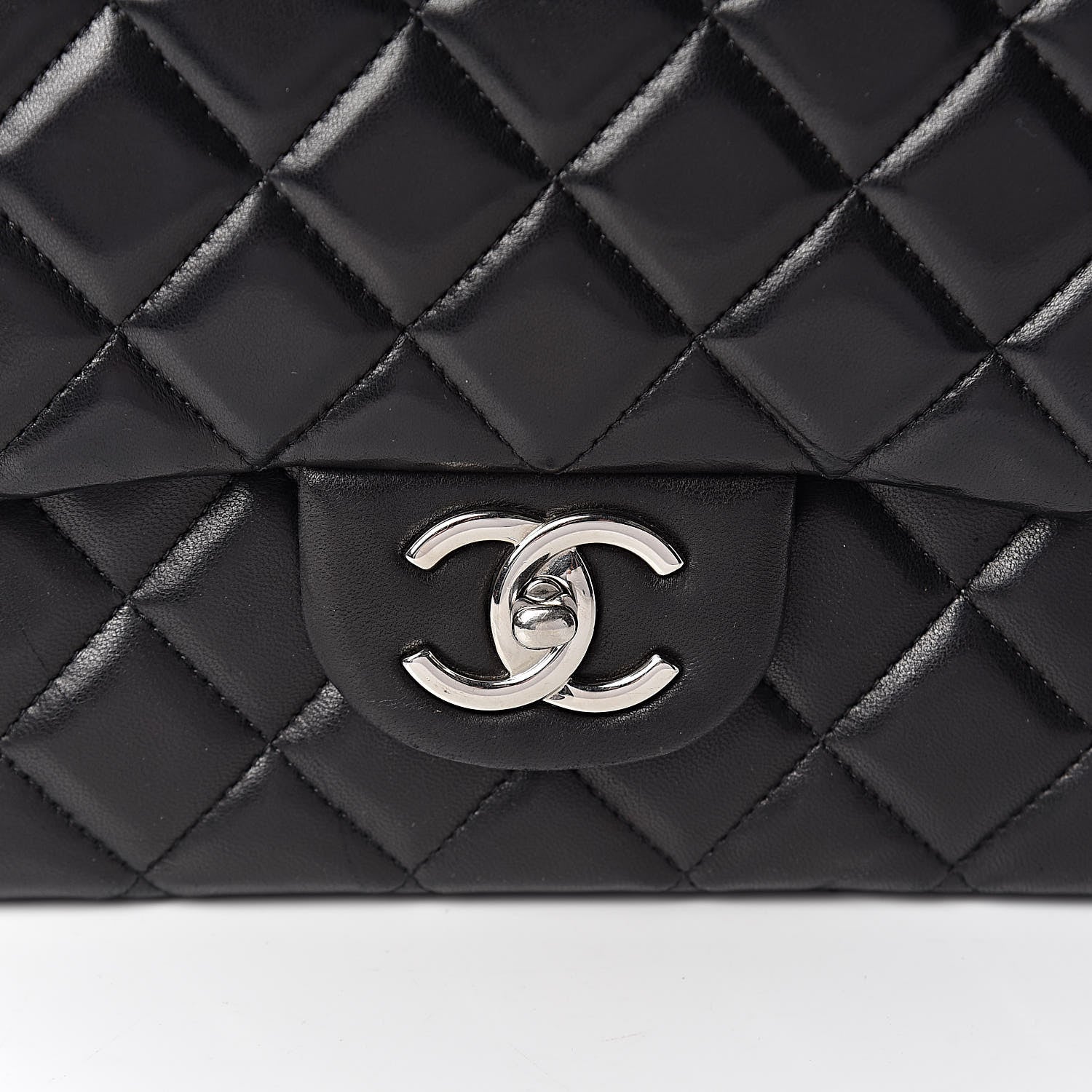 Chanel Lambskin Quilted Maxi Double Flap Black 8 of 14