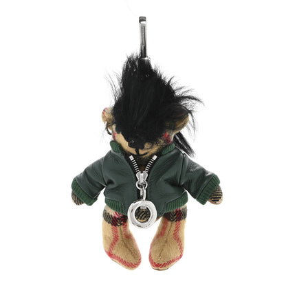 Burberry Cashmere Thomas Biker Teddy Bear Keychain Charm Antique Yellow 1 of 8