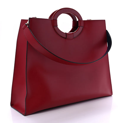 Fendi Vitello Liberty Plexiglass Stamp Patch Perforated Medium Runaway Shopper Tote Fragola 3 of 9