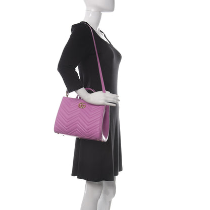 Gucci Calfskin Matelasse Small GG Marmont Tote Candy Mousse 2 of 10