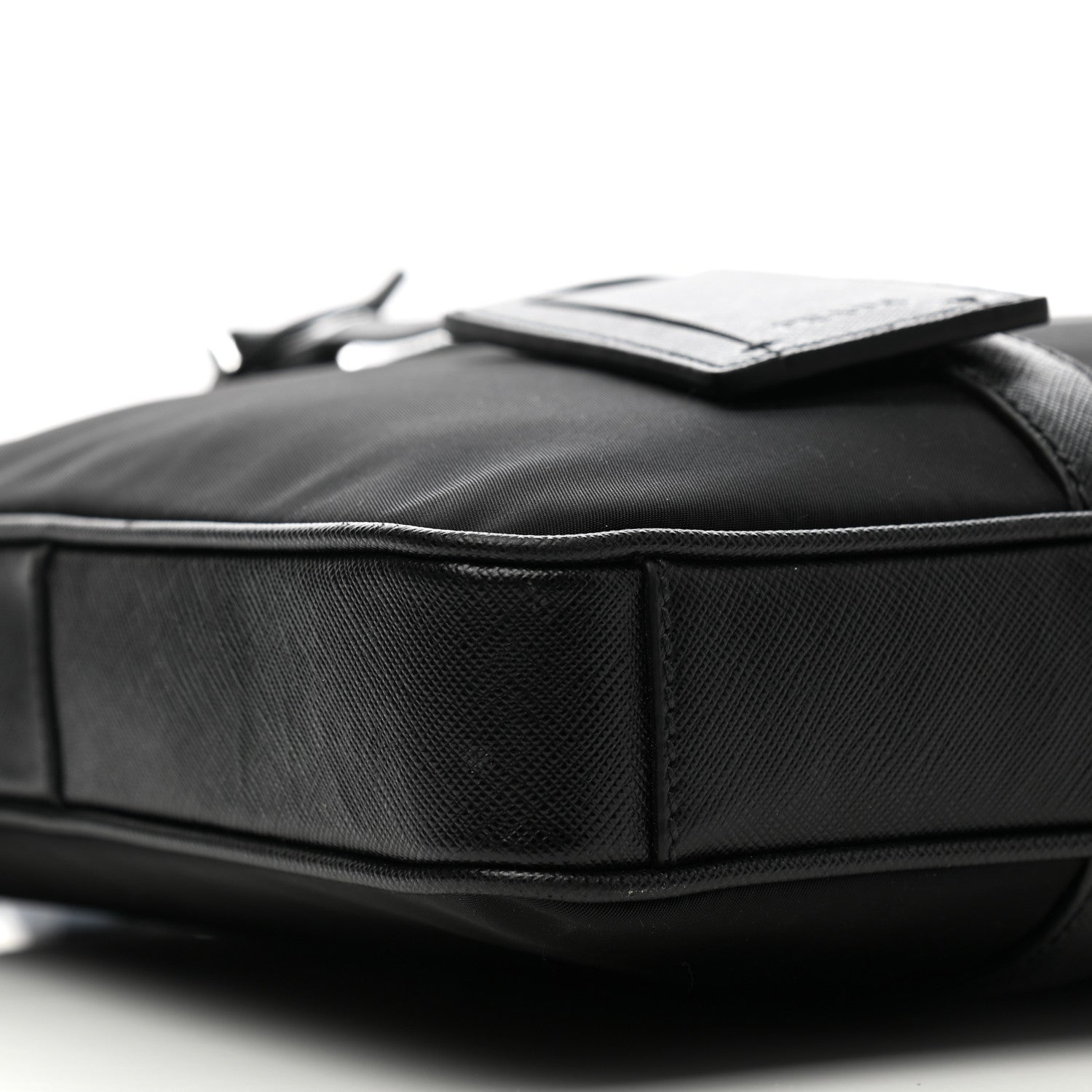 Prada Tessuto Nylon Saffiano Metal Triangle Logo Work Bag Black 10 of 11