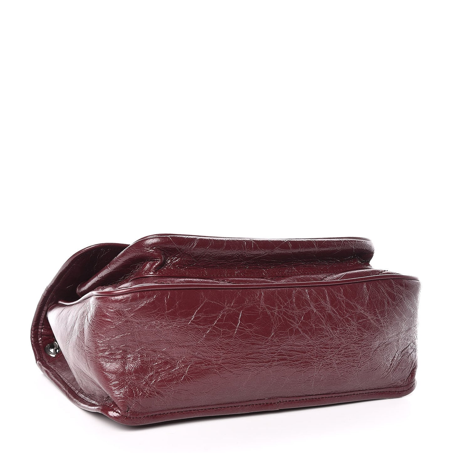 Crinkled Calfskin Matelasse Monogram Medium Niki Chain Satchel Burgundy