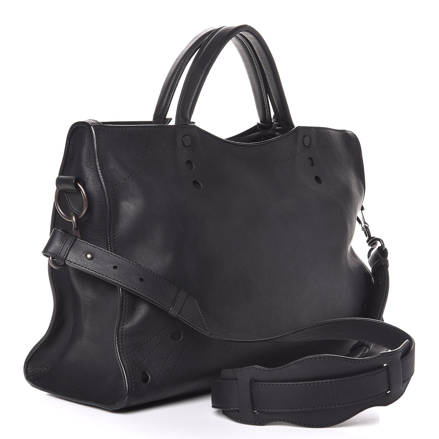Balenciaga Veau Soyeux Perforated Blackout Hardware City Black 3 of 7
