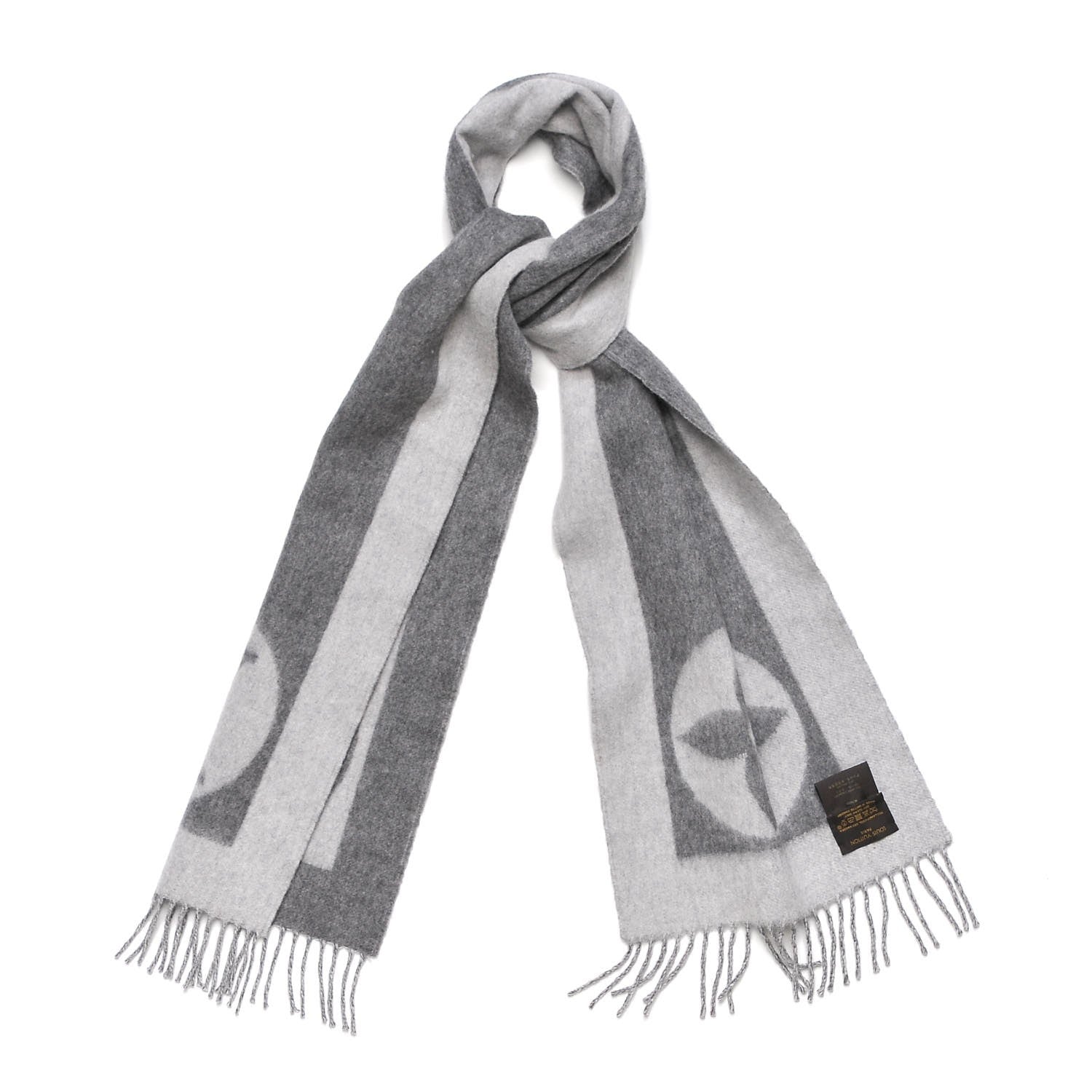 Louis Vuitton Lambswool Angora Cardiff Scarf Grey 4 of 5