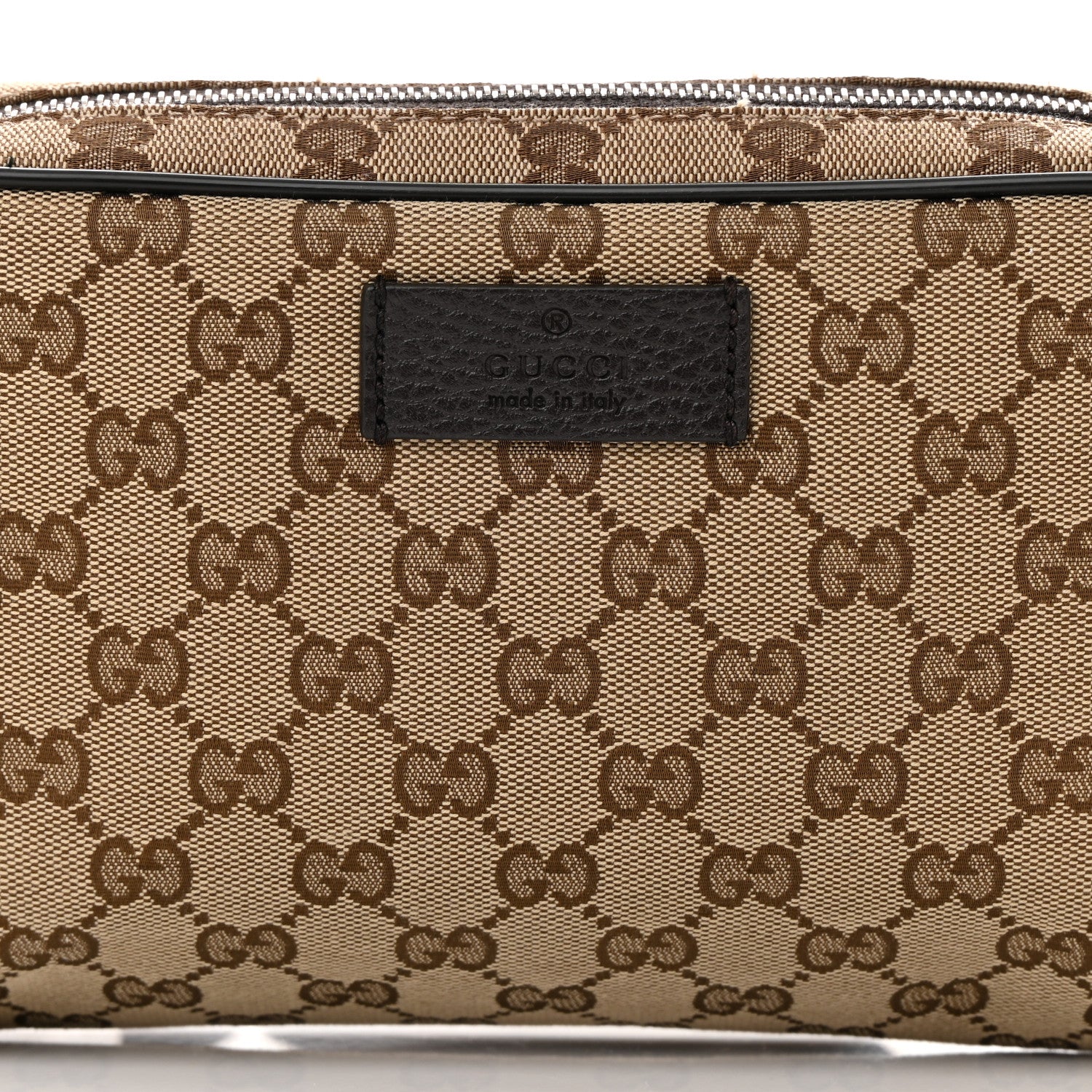 Gucci Monogram Dollar Calfskin Belt Bag Beige Ebony Testa di Moro Marrone Scuro 8 of 13