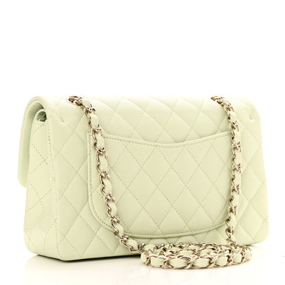 Chanel Caviar Quilted Small Double Flap Light Green 3 of 11
