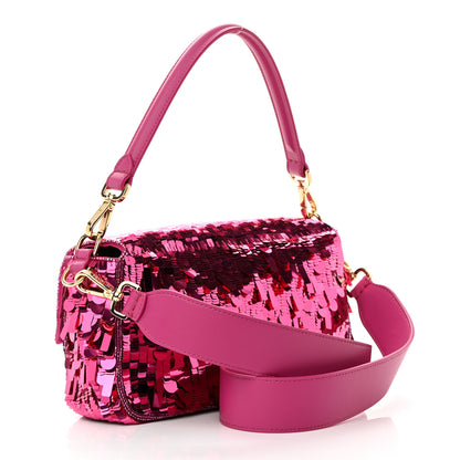 Fendi Sequin Paillettes Vitello Grace Sex and the City Baguette Ciclamino Pilar 3 of 12