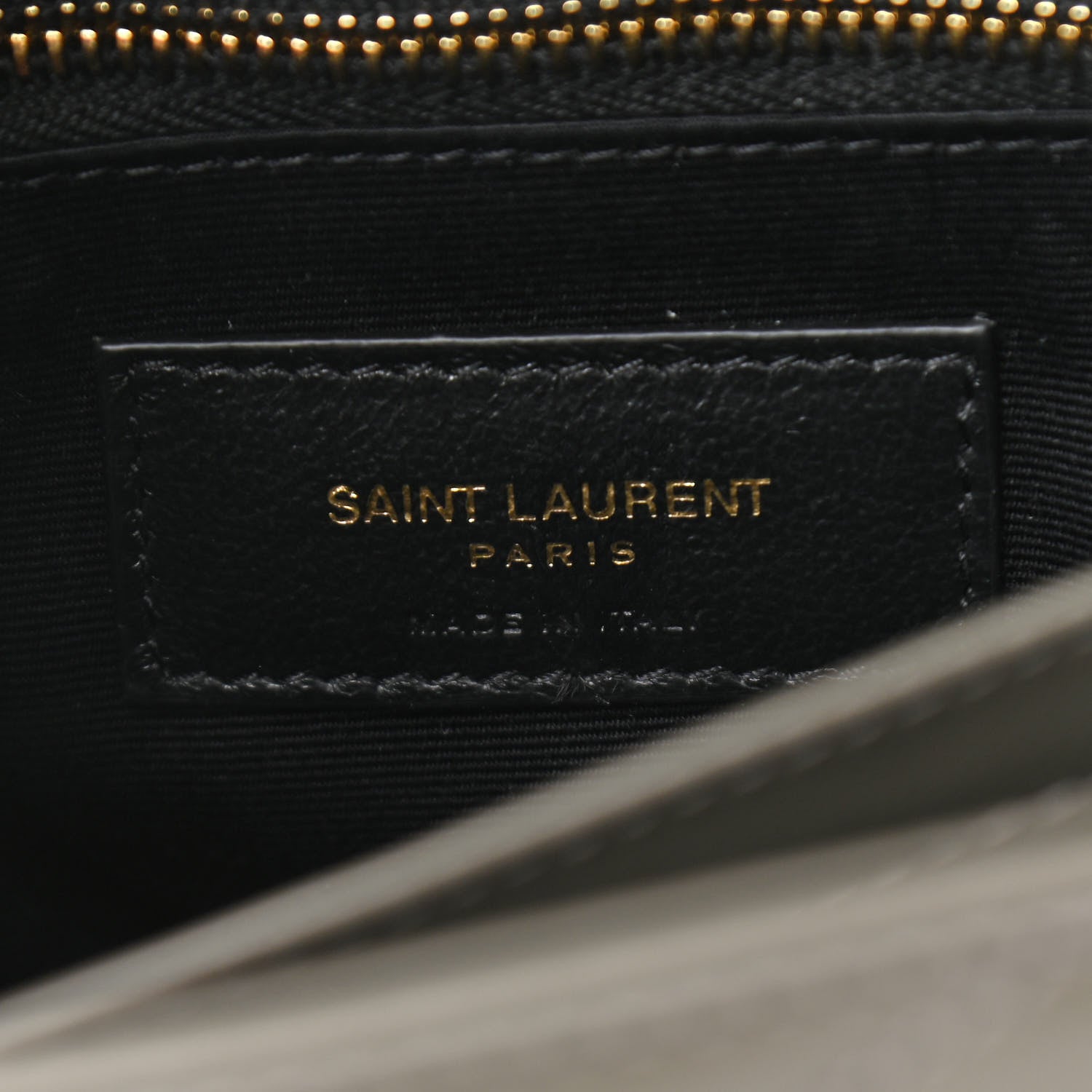 Saint Laurent Calfskin Y Quilted Monogram Toy Loulou Crossbody Bag Grey Kaki 6 of 11
