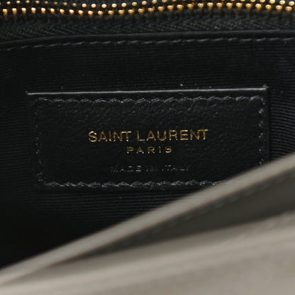 Saint Laurent Calfskin Y Quilted Monogram Toy Loulou Crossbody Bag Grey Kaki 6 of 11