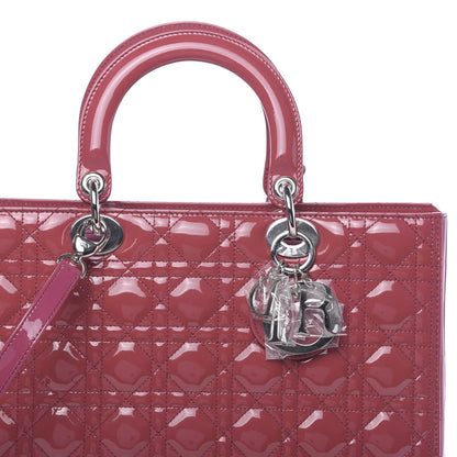 Christian Dior Patent Cannage Large Lady Dior Pink 8 of 10