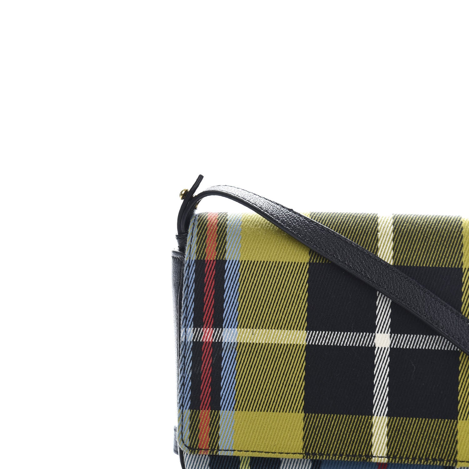 Burberry Canvas Tartan Mix Hampshire Wallet on Chain Yellow Multicolor 10 of 10