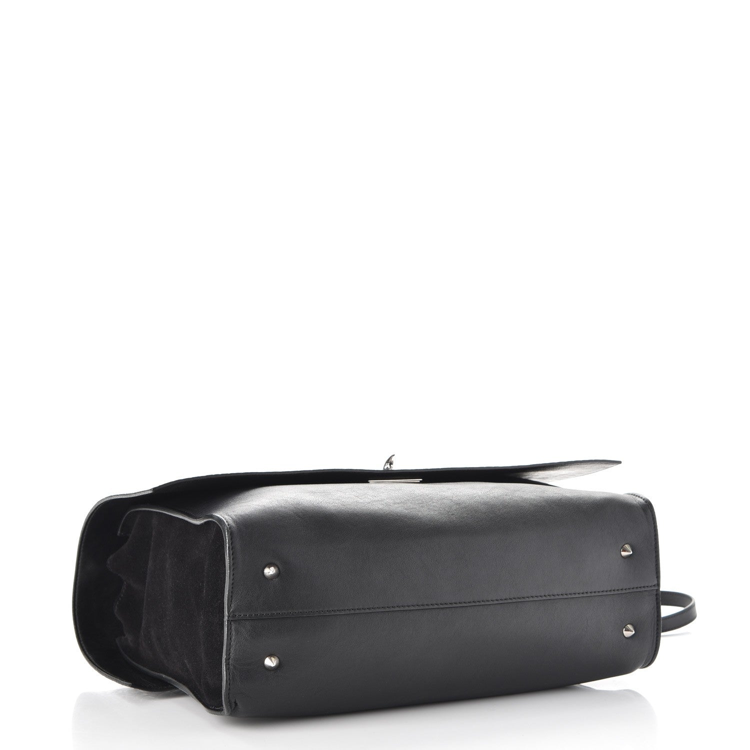 Givenchy Calfskin Crocodile Embossed Medium Shark Lock Satchel Black 5 of 10
