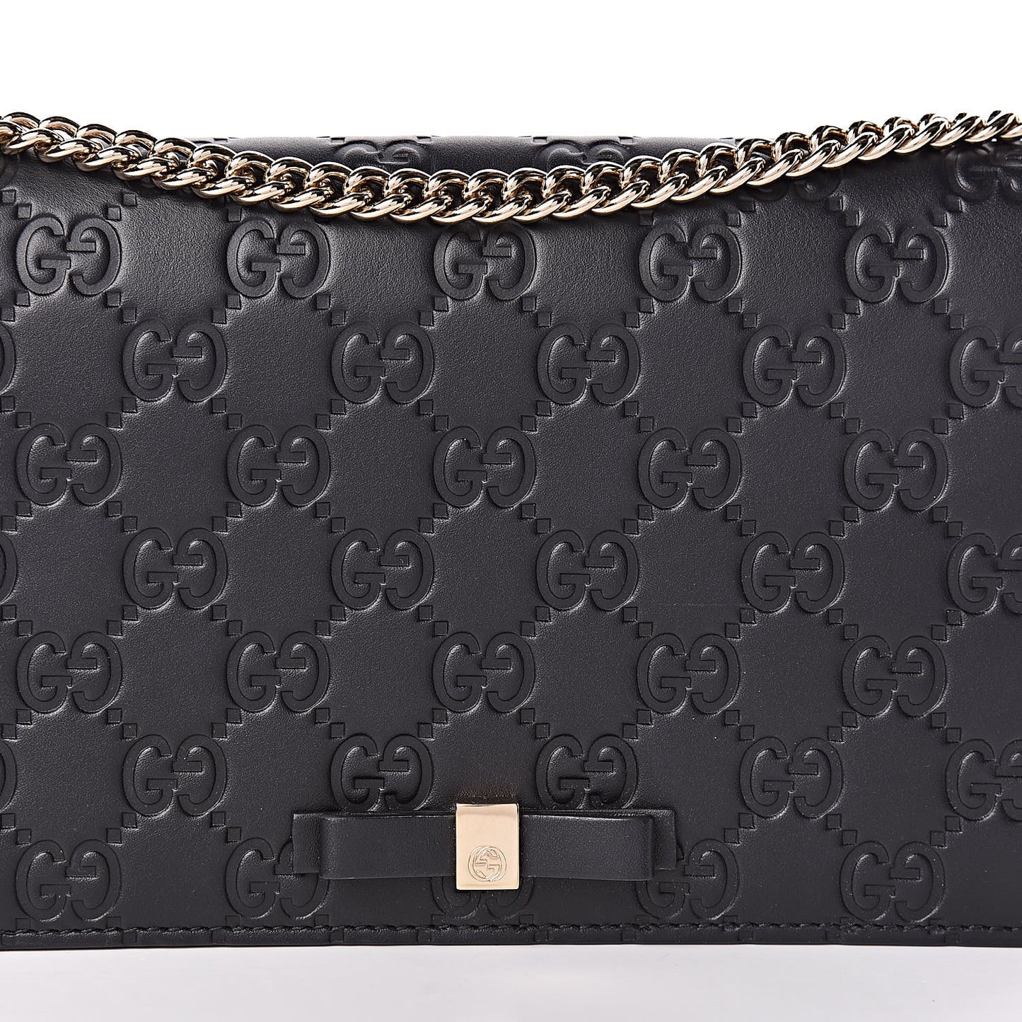 Guccissima Signature Bowy Chain Wallet Black