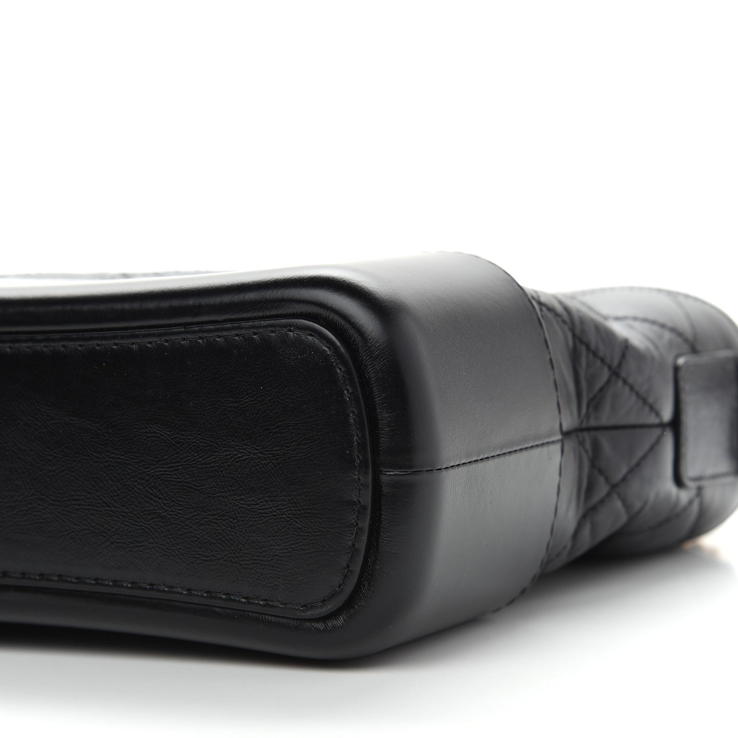Aged Calfskin Quilted Small Gabrielle Hobo Black
