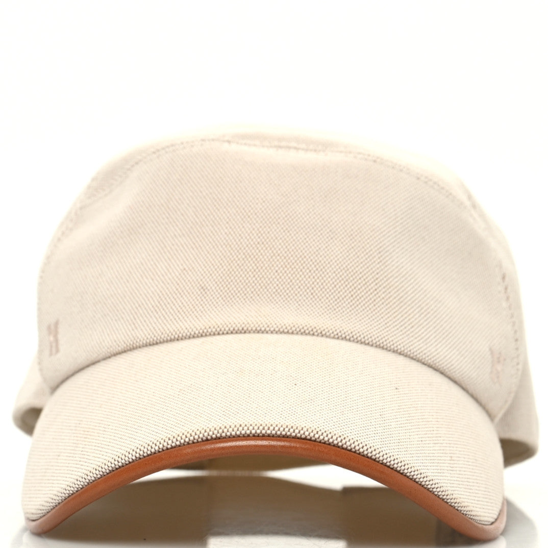 Hermes Toile Lambskin Cap 58 Natural 2 of 8