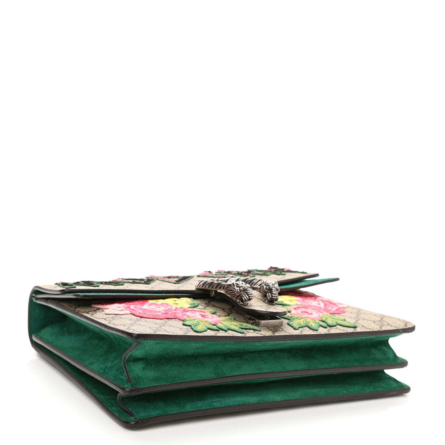 GG Supreme Monogram Embroidered Medium Dionysus Shoulder Bag Emerald