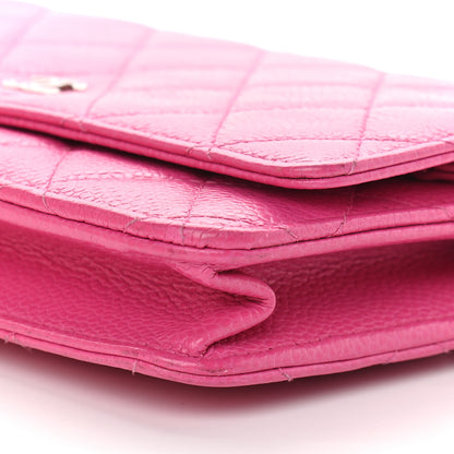 Chanel Caviar Quilted Wallet on Chain WOC Pink 10 of 10