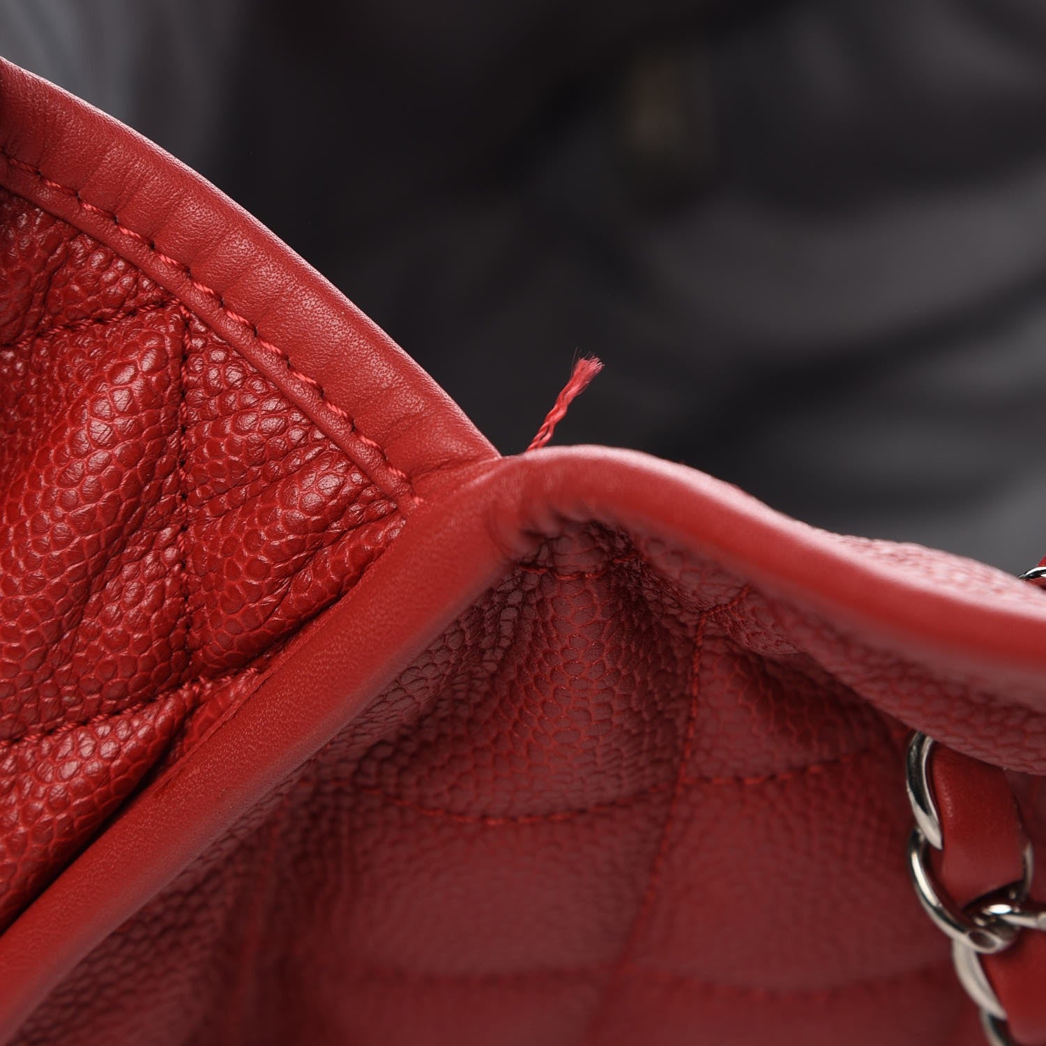Chanel Caviar Quilted Large French Riviera Flap Red 8 of 9