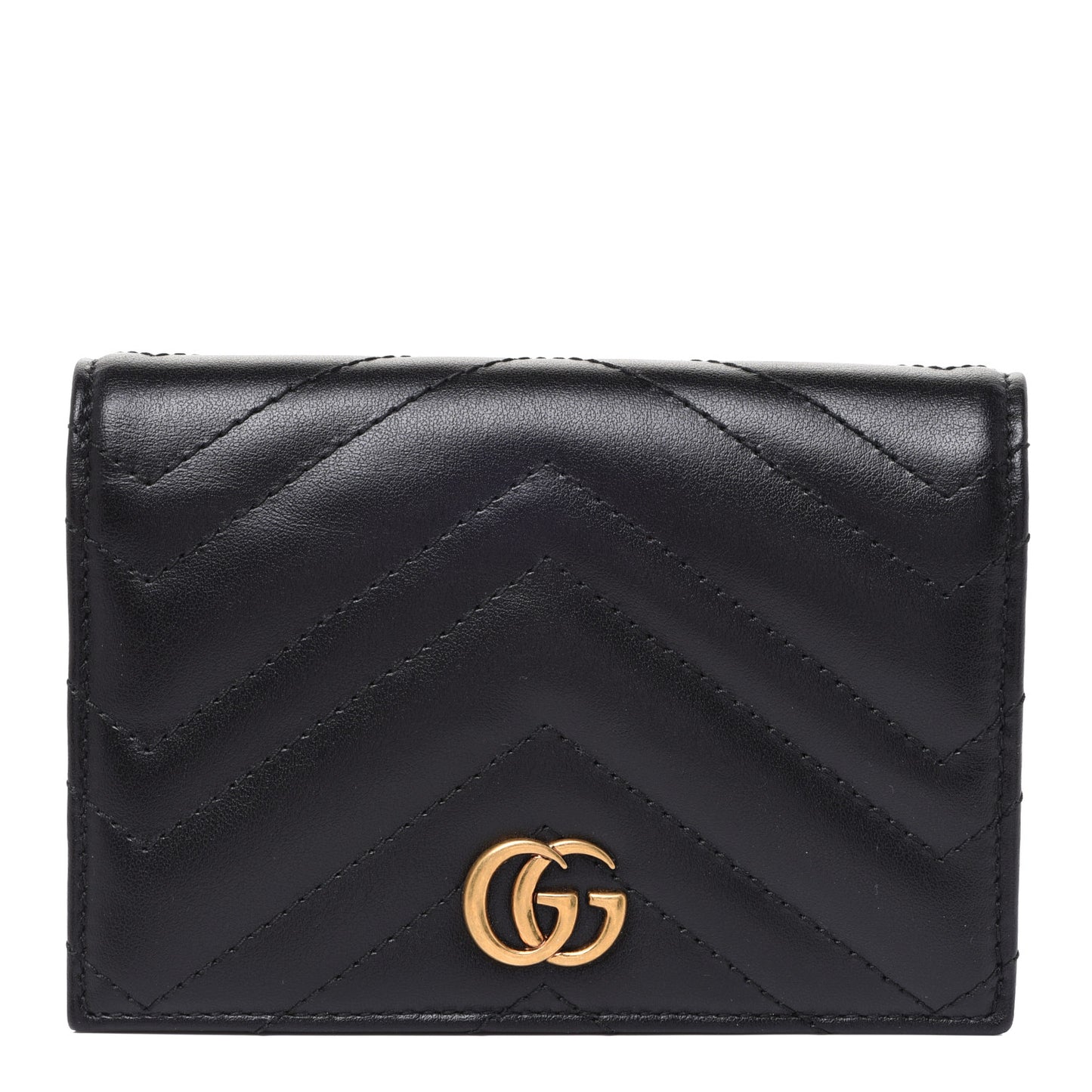 Calfskin Matelasse GG Marmont Passport Case Black