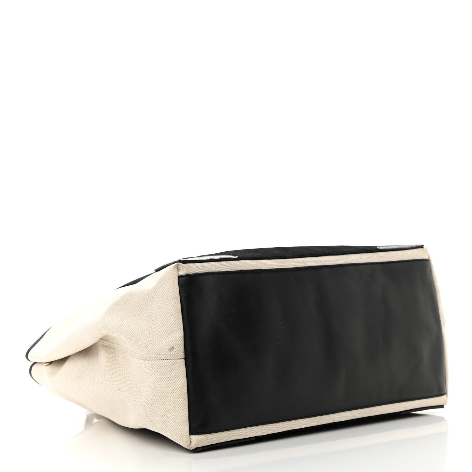 Balenciaga Cotton Canvas Calfskin M Navy Cabas Natural Black 5 of 18