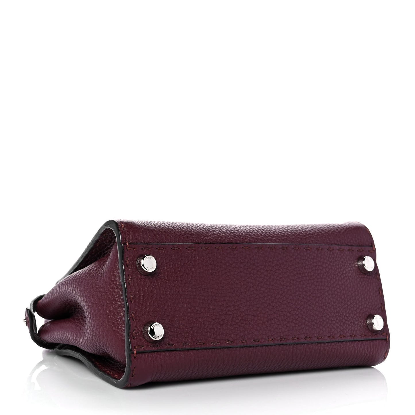Cuoio Romano Selleria Bi-Color Mini Peekaboo Iconic Satchel Bordeaux Grigio Polvere