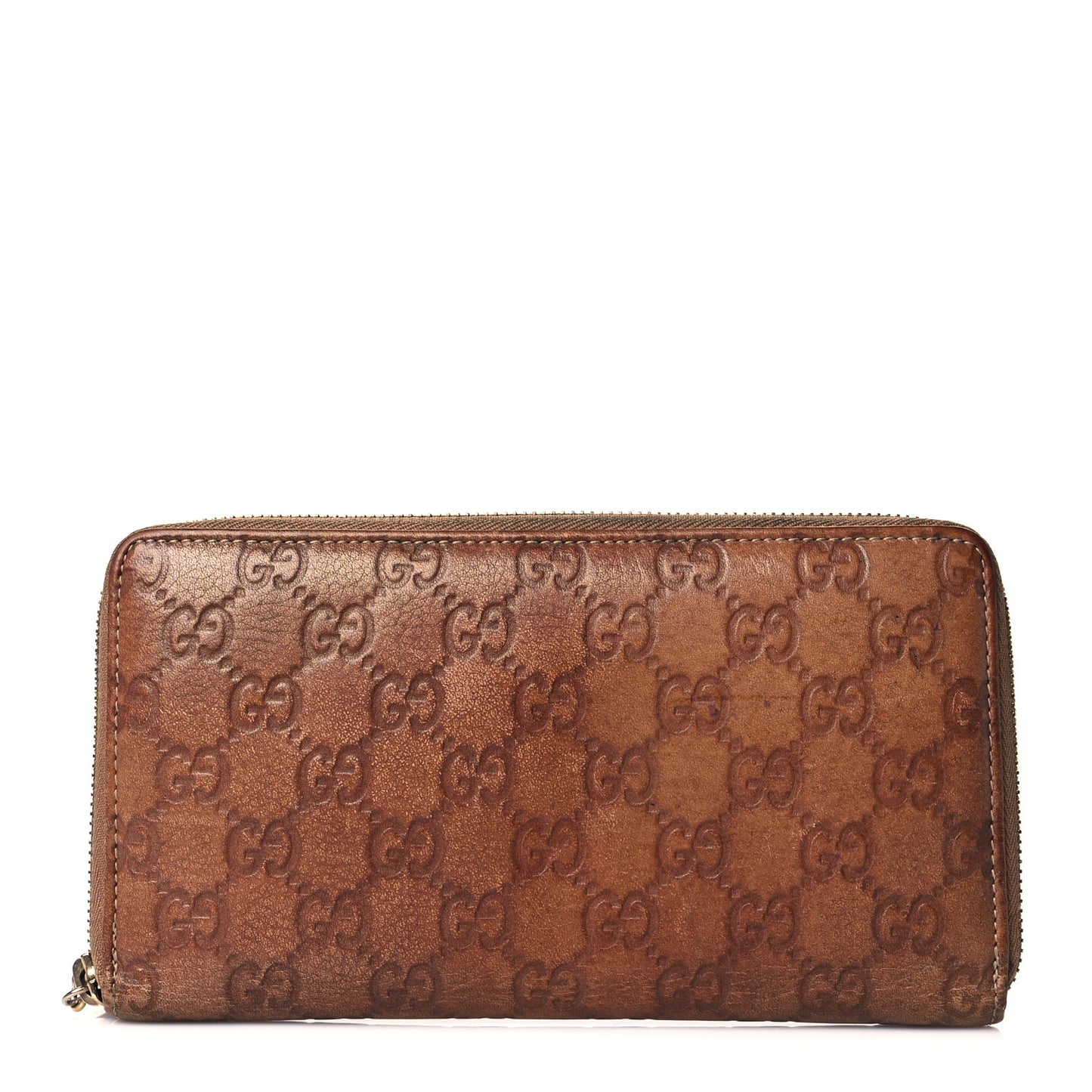 Guccissima Bamboo Tassel Zip Around Wallet Light Brown