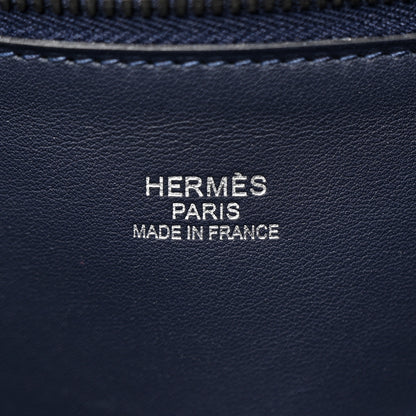 Hermes Togo Swift Endless Road Cityslide Belt Bag GM Gris Perle Bleu Electrique 6 of 12