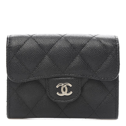Chanel Caviar Quilted Flap Card Holder Wallet Black 1 of 9