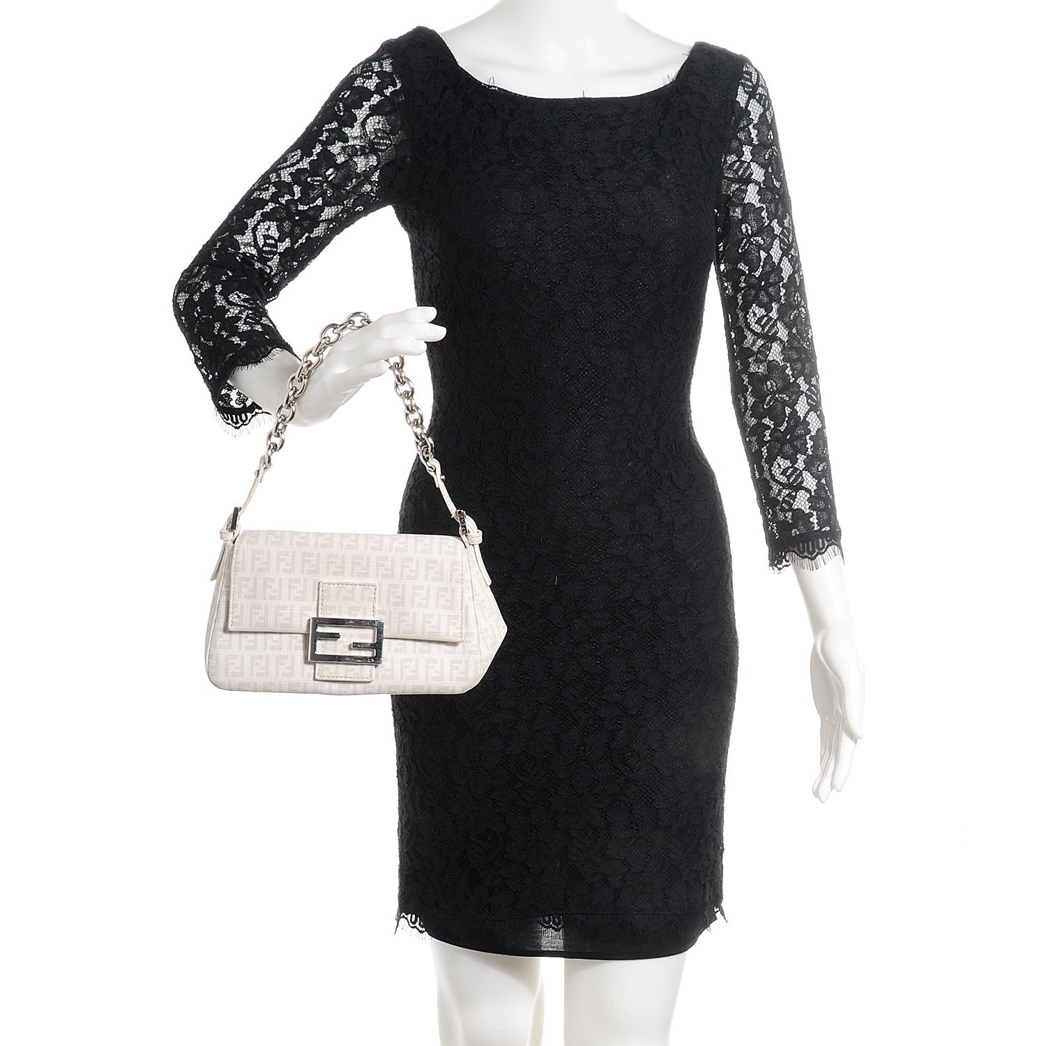 Fendi Zucchino Spalmati Forever Mini Mama Baguette White 2 of 9