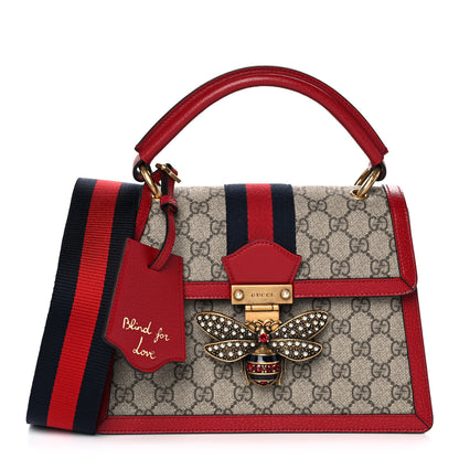 Gucci GG Supreme Monogram Small Queen Margaret Top Handle Bag Red 1 of 12